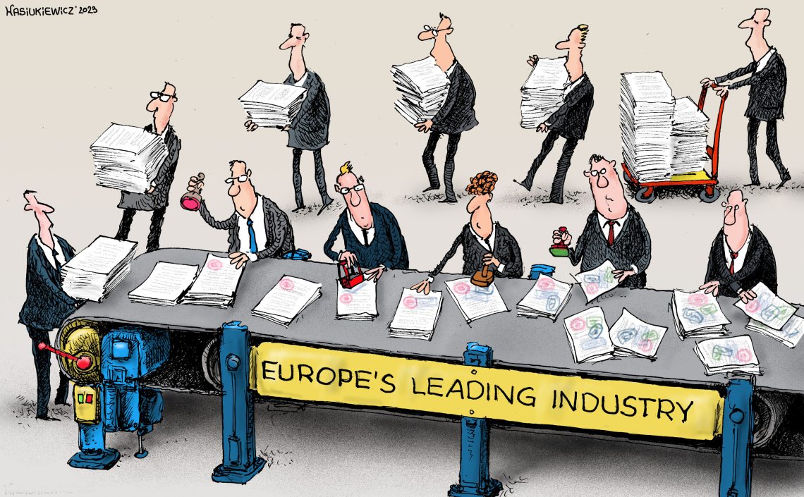 Cartoon presenting Europe’s bureaucracy